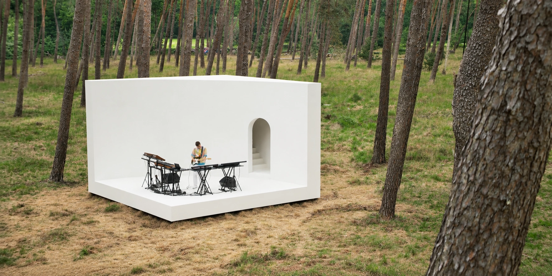 Lost Frequencies — white stage in a pine forest