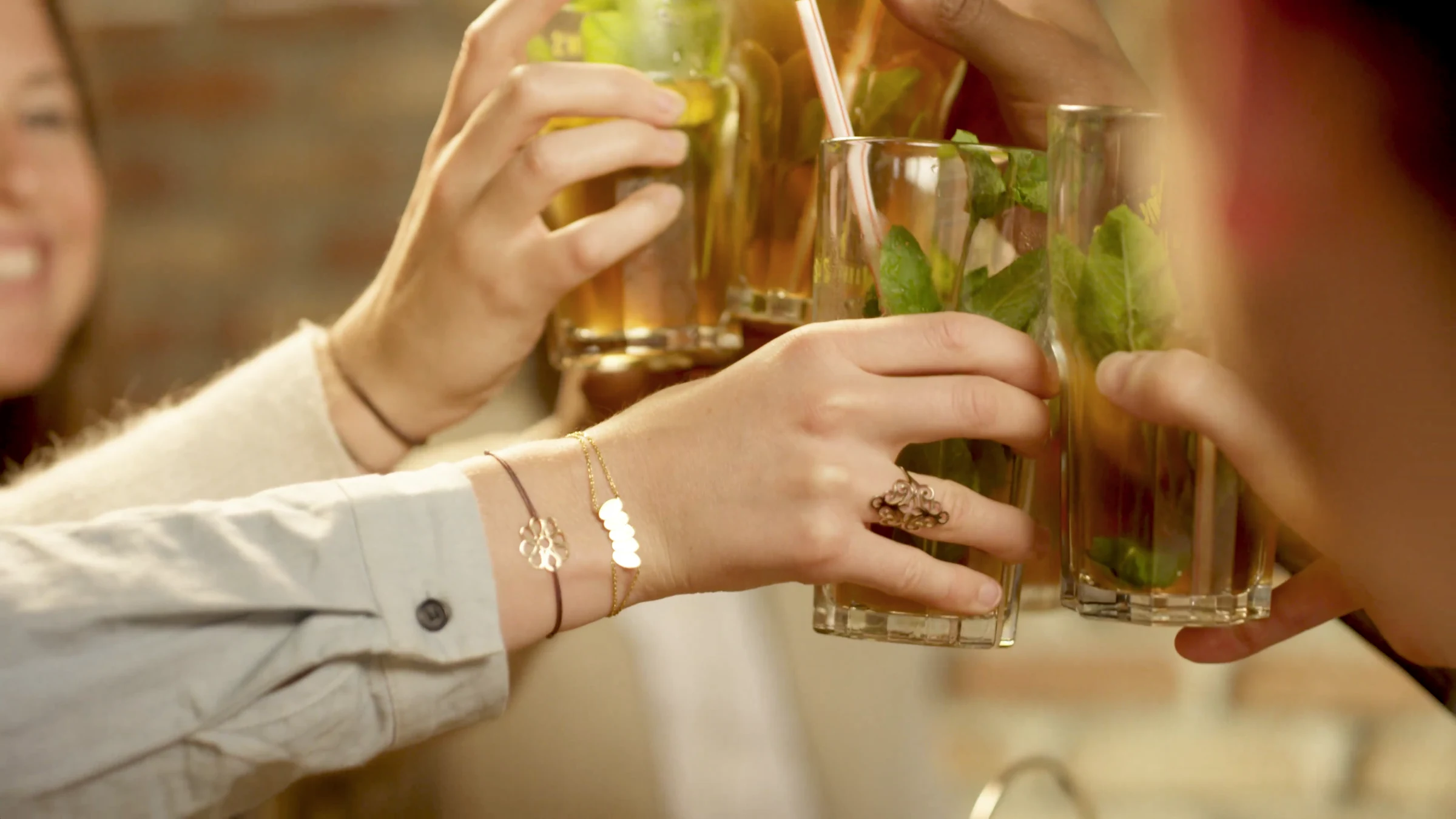 Friends raising their glasses