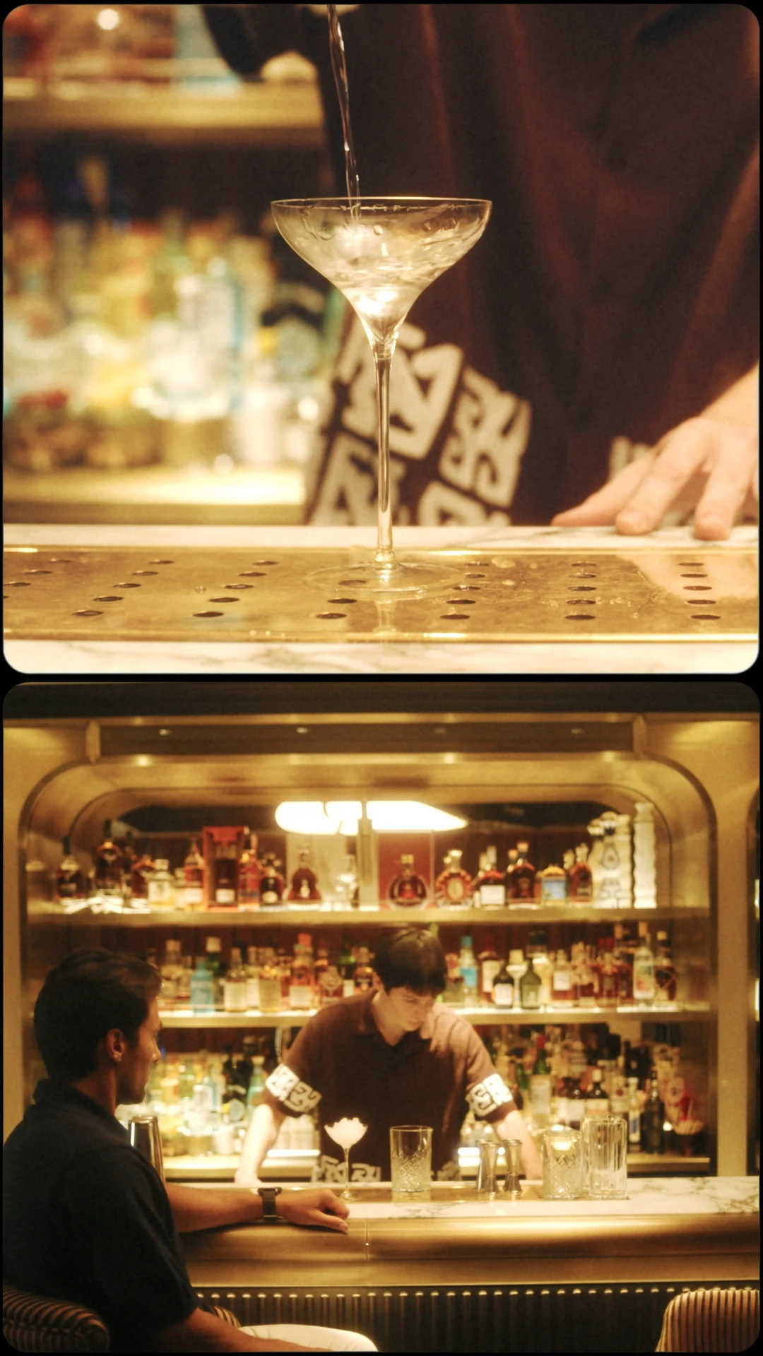 Cocktail preparation at the bar