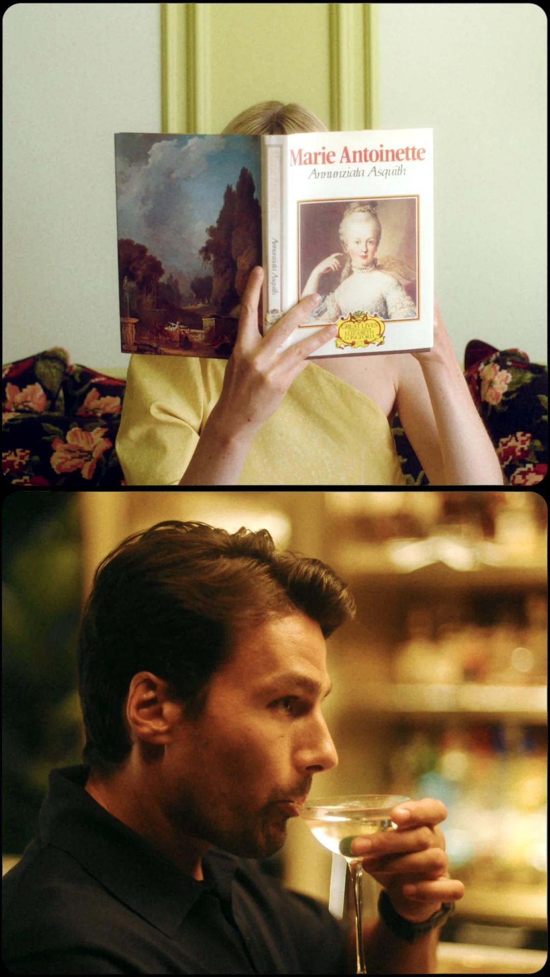 Reading and a cocktail portrait